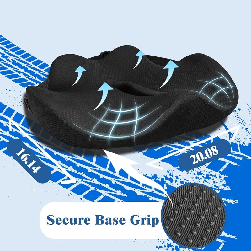japiroc X-Large Seat Cushion for Truck Driver, Upgraded Cushion for Back Support and Pain Relief, Memory Foam with Non-Slip Washable Cover, Relieves Long-Term Truck Sitting and Pain Black - Image 5